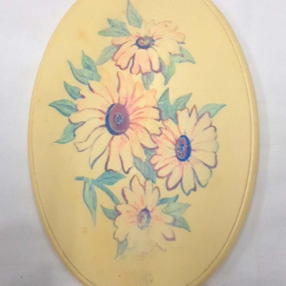 Vintage Celluloid Handheld Vanity Mirror